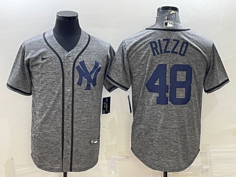 Men New York Yankees #48 Rizzo Grey hemp ash Nike 2022 MLB Jerseys->women mlb jersey->Women Jersey